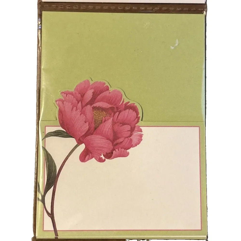 Caspari Pack Of 8 Die-Cut Deluxe Floral Peony Place Cards